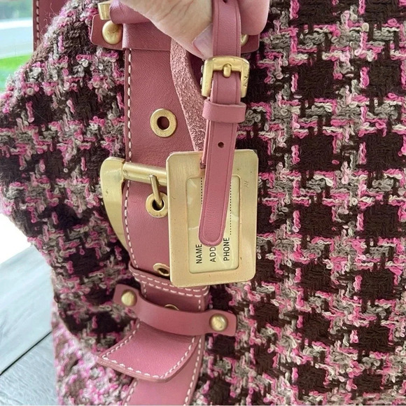 Elegant Pink Tweed Women's Bag - Picture 3 of 10